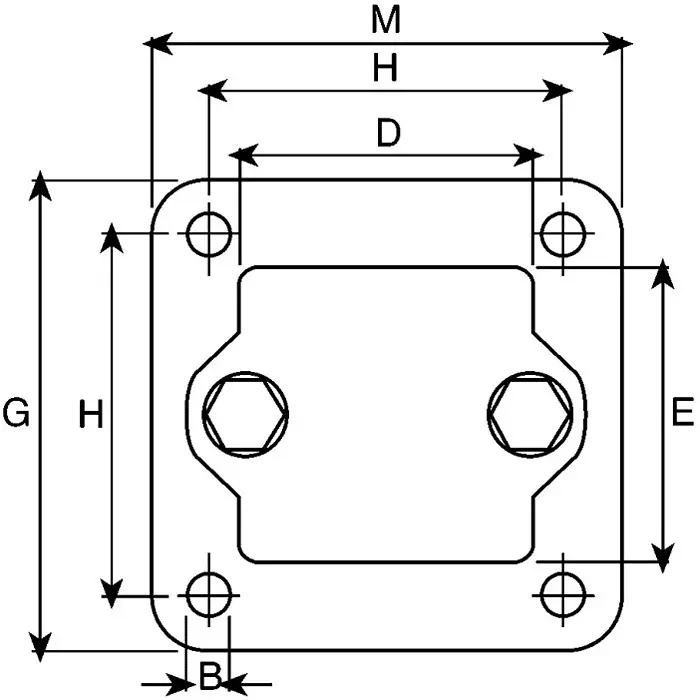 Rose+Krieger M8 Thread Flange Clamp 40mm, 12400003020