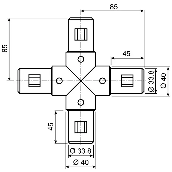 Rose+Krieger Cross Connector Connecting Component Strut Profile 40 mm, 10403410025