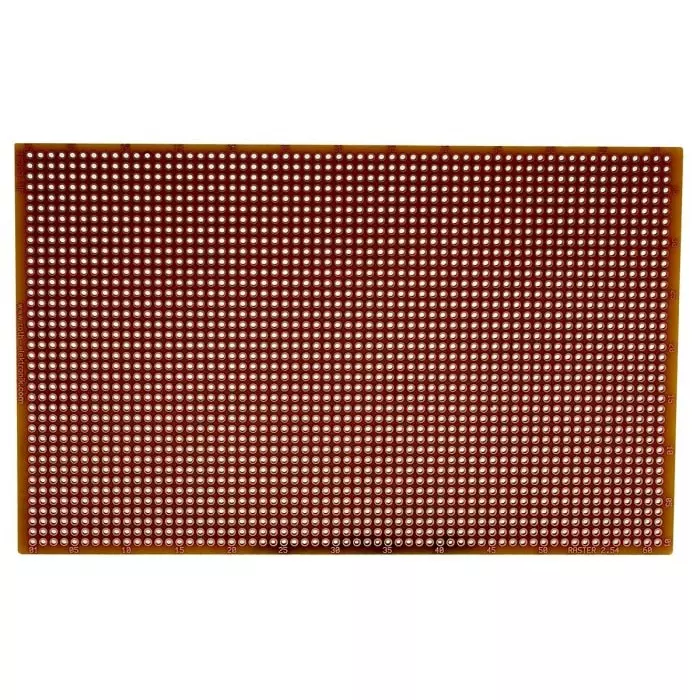 Roth Elektronik Single Sided Matrix Board FR2 With 38 x 61 1mm Holes 2.54 x 2.54mm Pitch 160 x 100 x 1.5mm, RE200-HP