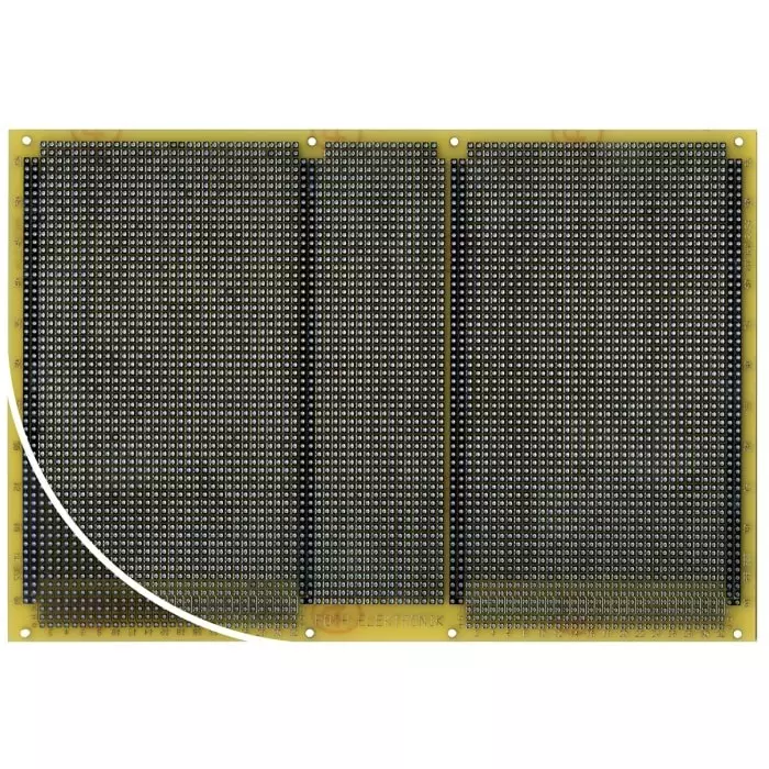 Roth Elektronik Double Sided Matrix Board FR4 With 55 x 88 1mm Holes 2.54 x 2.54mm Pitch 233.4 x 160 x 1.5mm, RE322-LF