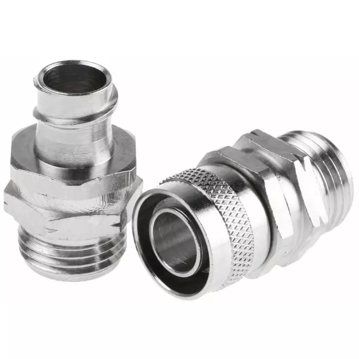 Adaptaflex Swivel Conduit Fitting 12mm Nominal Size PG9 Brass Silver IP54 Rating, 7TCA296020R0069SP12/PG9/B (Pack of 10 Pcs)