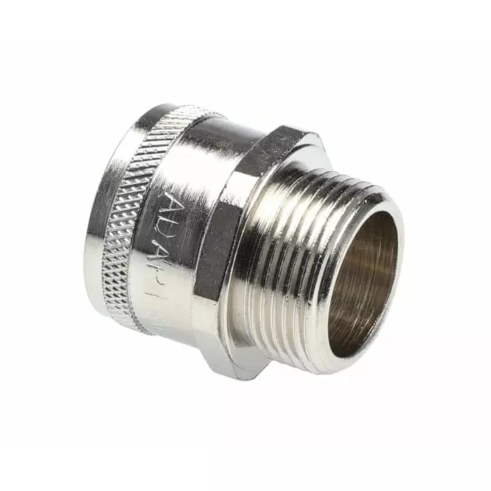 Adaptaflex Straight Conduit Fitting 25mm Nominal Size M25 Brass Silver IP40 Rating, 7TCA296010R0098S25/M25/A (Pack of 10 Pcs)