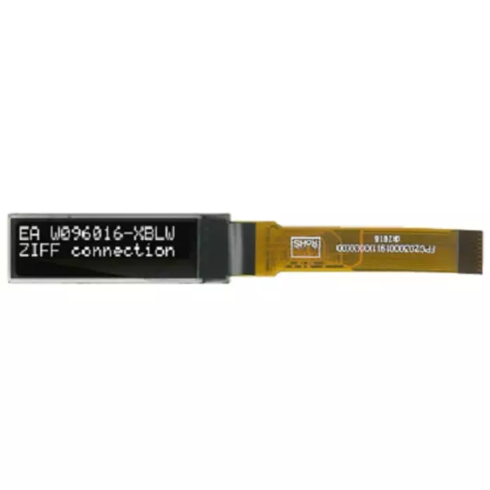 Display Visions Passive Matrix OLED Display 0.84 inch White 96x16 Pixels Matrix I2C SPI Interface, EA W096016-XBLW (Pack of 5 Pcs)