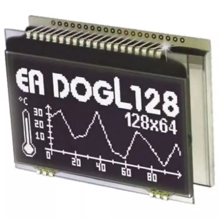 Display Visions Graphic LCD Display Green RGB White on Black Transmissive, EA DOGL128S-6 (Pack of 16 Pcs)
