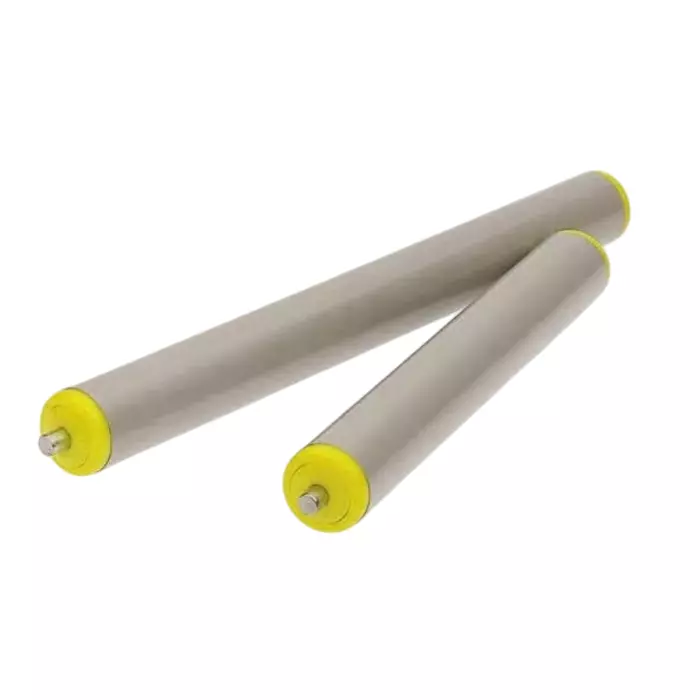 Interroll Zinc Plated Steel Round Conveyor Roller 50mm Dia. x 550mm L Steel 10mm Spindle 580mm Overall Length, 17X2JAAJAC - 550