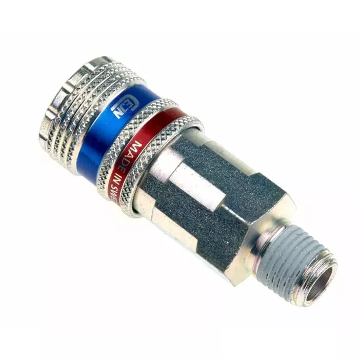 CEJN Pneumatic Quick Connect Coupling Brass & Steel Male R 1/4 Male Threaded, 103202152