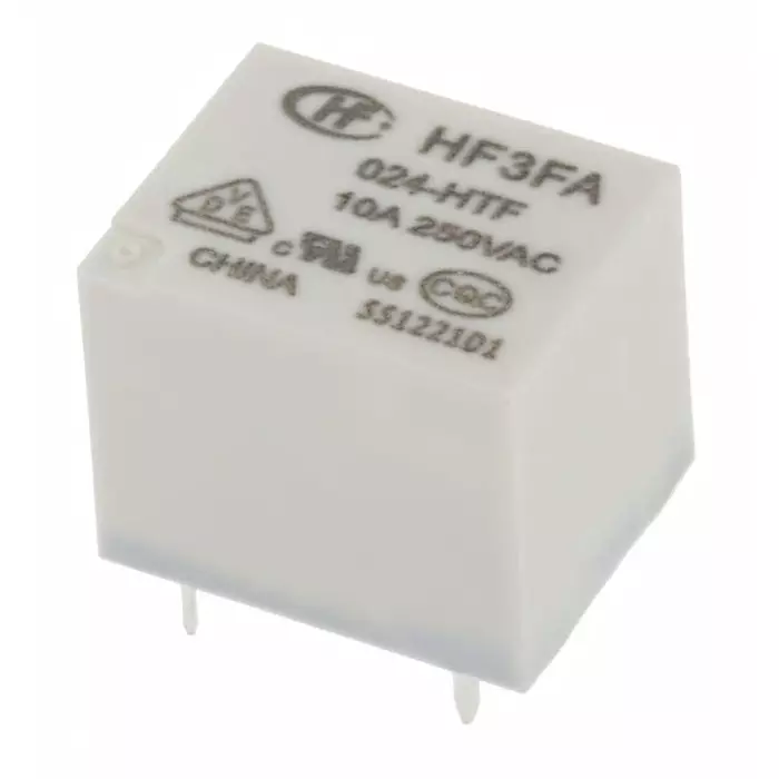 Hongfa Europe GMBH PCB Mount Power Relay 24V DC Coil 15A Switching Current SPST, HF3FA/024-HTF (Pack of 5 Pcs)