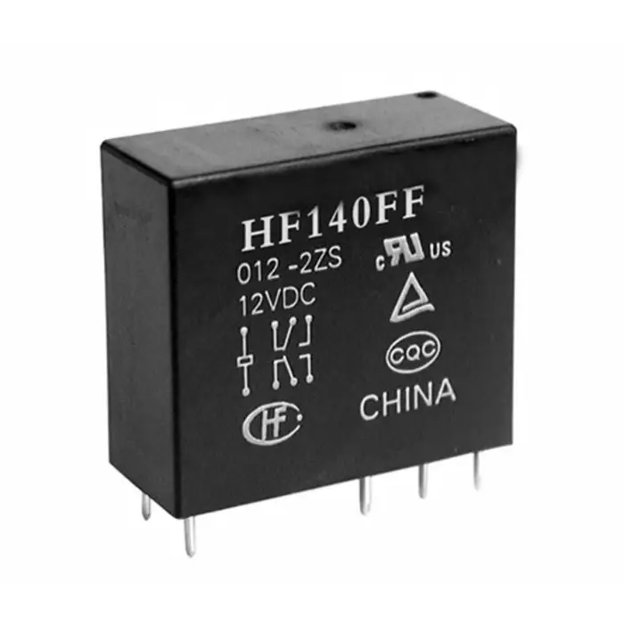 Hongfa Europe GMBH PCB Mount Power Relay 5V DC Coil 10A Switching Current DPST, HF140FF/005-2HTF (Pack of 2 Pcs)