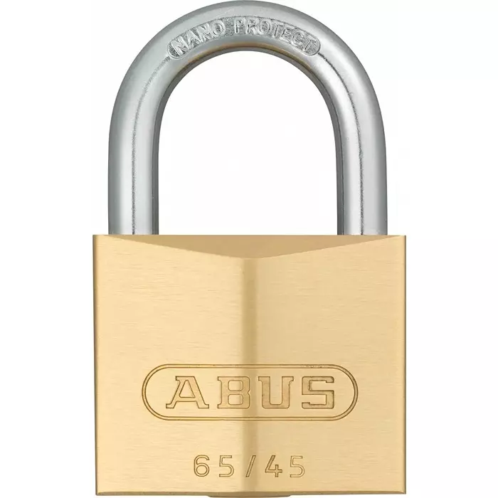 ABUS Key Weatherproof Brass Padlock 7 mm Shackle 45 mm Body, 65/45 KA 6451