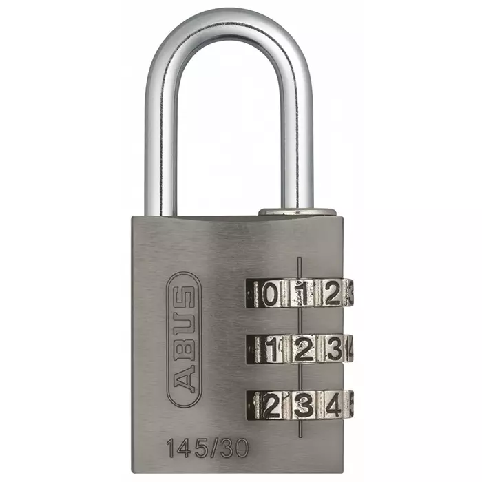 ABUS 145/30 Combination Weatherproof Aluminium Combination Padlock 5 mm Shackle 31.5 mm Body, 145/30 Black