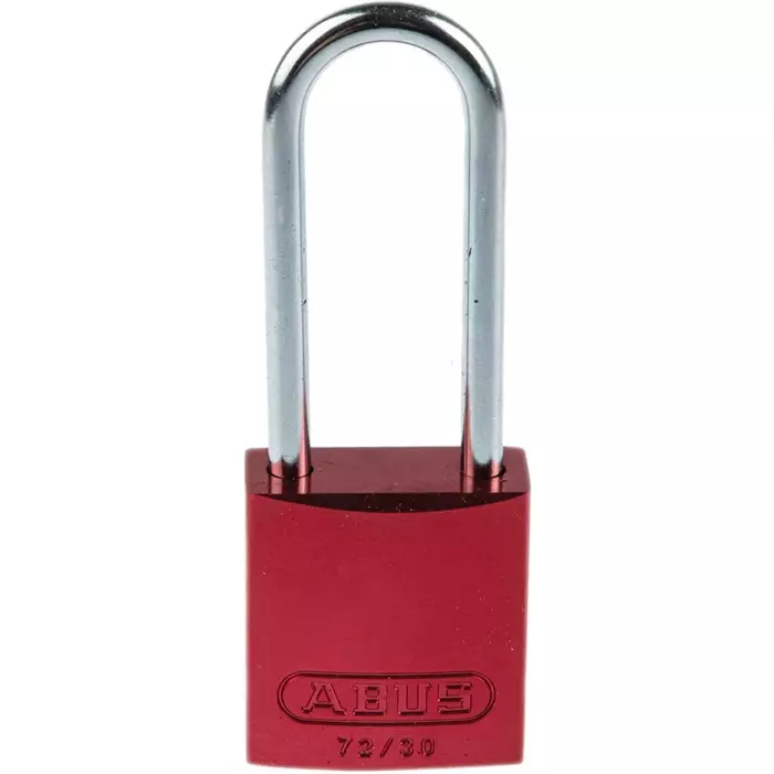 ABUS 72/30 Key Weatherproof Aluminium Steel Safety Padlock 4.4 mm Shackle 32.2 mm Body, 72/30HB50 Red