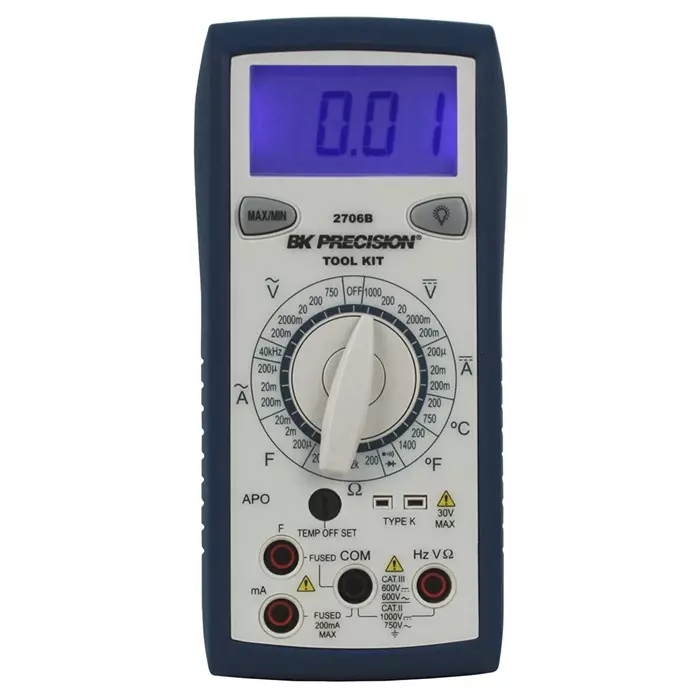 BK Precision Handheld Digital Multimeter 200mA ac Max 200mA dc Max 750V ac Max, BK2706B