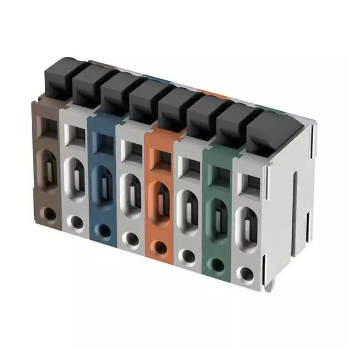 Harting Har-Flexicon Series PCB Terminal Block 8-Contact 3.5mm Pitch Wave Soldering 1-Row IDC Termination, 14030814302201