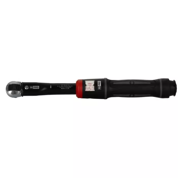 RS PRO Click Torque Wrench 10-50 Nm 1/2 inch Square Drive, Black