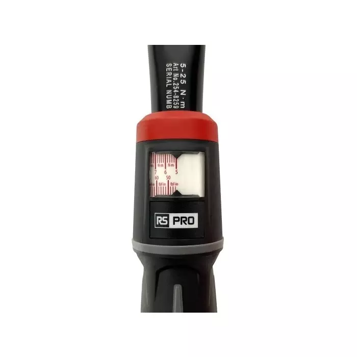 RS PRO Click Torque Wrench 5-25 Nm 1/4 inch Square Drive, Black