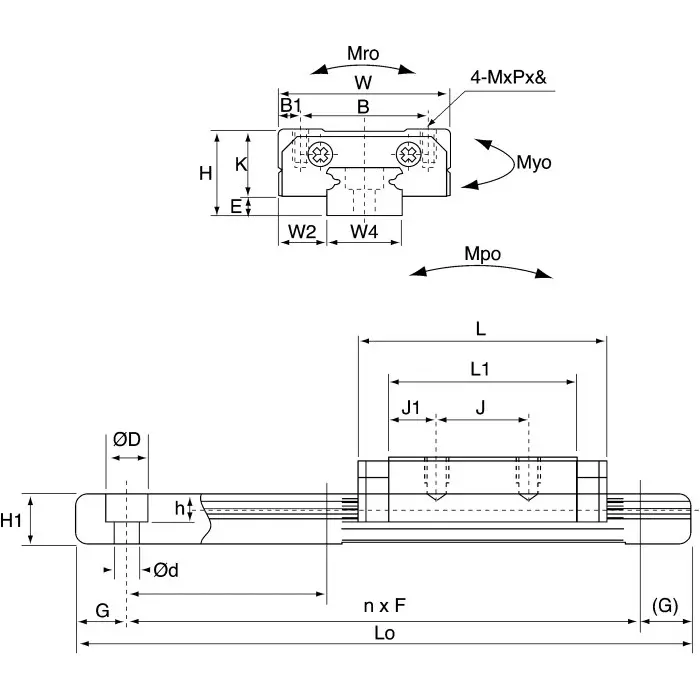 NSK Linear Guide Carriage LU 5550N Dynamic Load 15mm Rail Width, LAU15AL