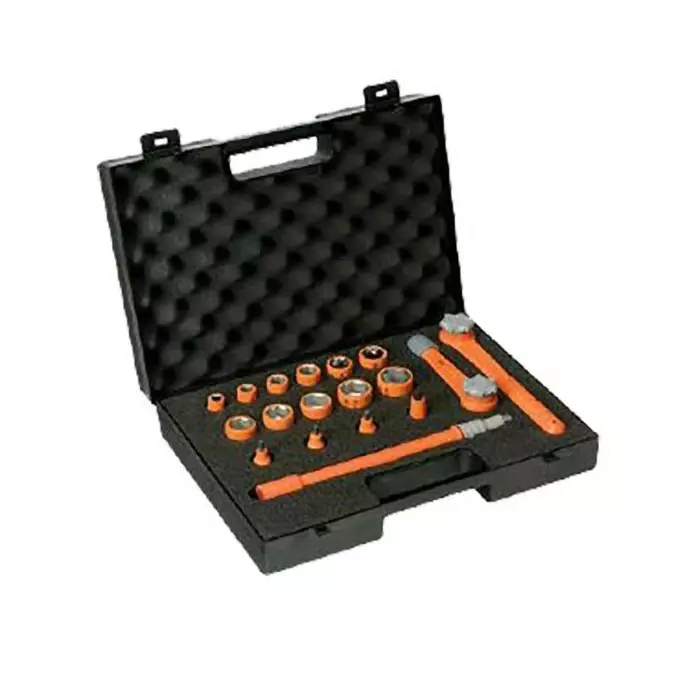 Penta Deep Socket/Standard Socket Set Metric 3/8 inch with Ratchet 6 Point VDE/1000V, MS89V01