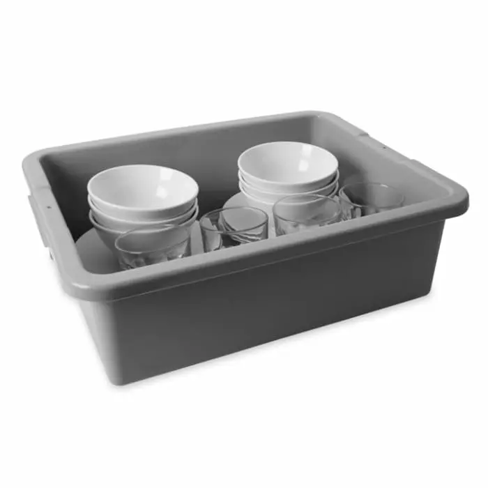 RUBBERMAID Polyethylene Storage Box 28.9 L Grey 17.78cm x 43.51cm x 54.61cm, FG335100GRAY