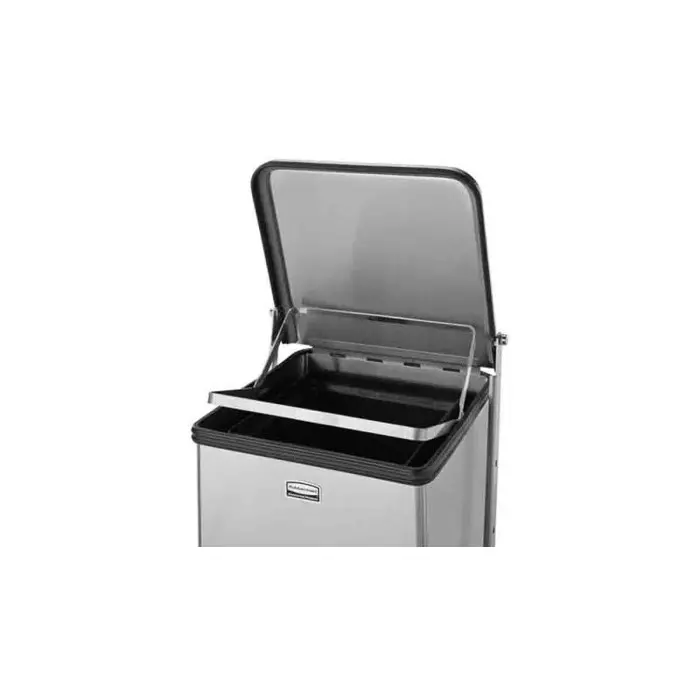 RUBBERMAID DefendersÂ® 49L Red Pedal Galvanised Steel Waste Bin, FGST24EPLRD