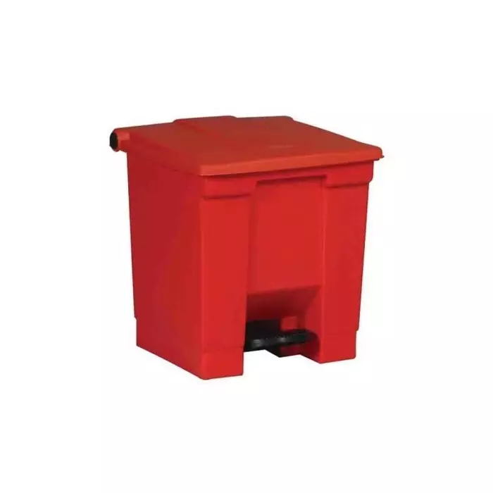 RUBBERMAID Legacy Step-On 30L Red Pedal Plastic Waste Bin, FG614300RED
