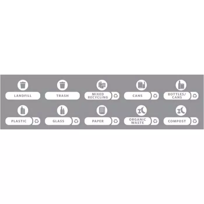 RUBBERMAID Label Slim Jim Recycling Station 142 mm Length, 2057734