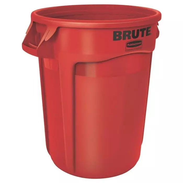 RUBBERMAID Brute 121L Red PE Waste Bin, FG263200RED