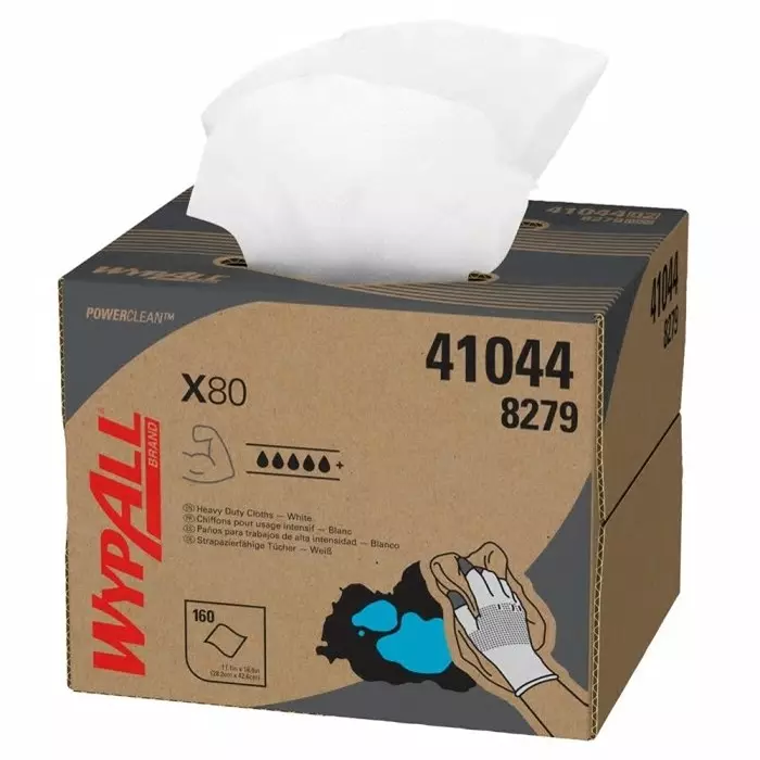 Kimberly Clark WypAll X80 Power Clean 8279 White Cloths for General Cleaning Dry Use 426 x 282mm, 8279