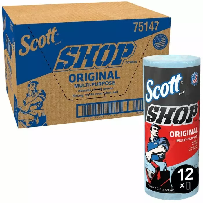 Kimberly-Clark Scott SHOP Blue Wipes, 75147