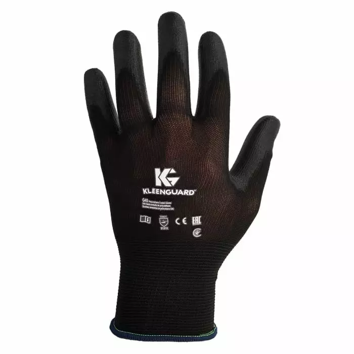 Kimberly-Clark G40 Black Nylon Mechanical Protection Gloves Size 10 Polyurethane Coating, 13840