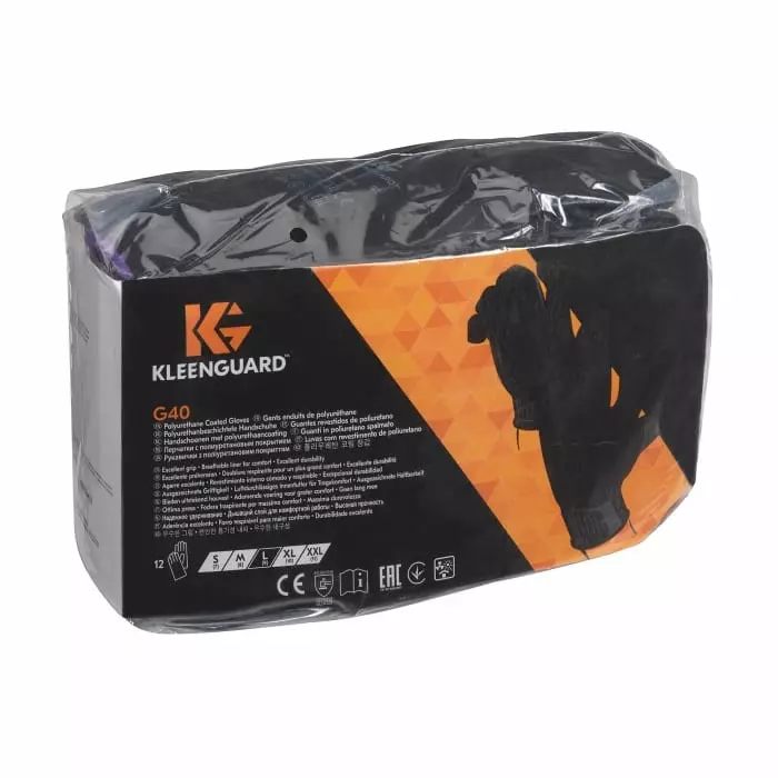 Kimberly-Clark G40 Black Nylon Mechanical Protection Gloves Size 10 Polyurethane Coating, 13840