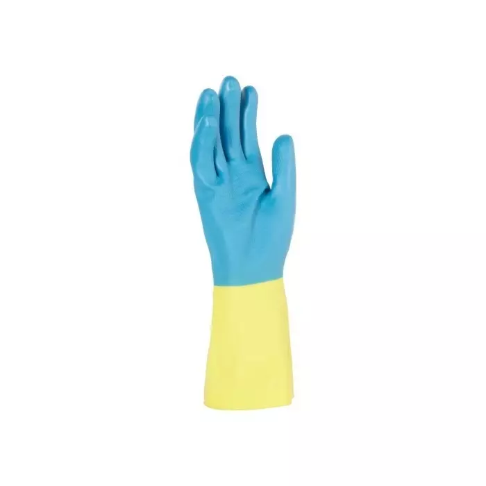 Kimberly-Clark G80 Blue Latex Chemical Resistant Gloves Size 10 Latex Neoprene Coating, 38744