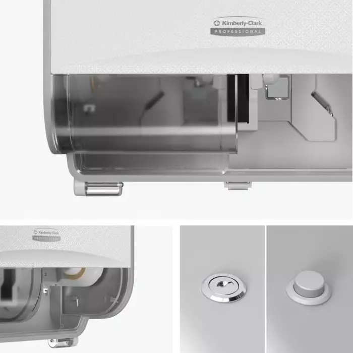 Kimberly-Clark White Plastic Toilet Roll Dispenser 32.39x18.42x21.27 mm, 53945