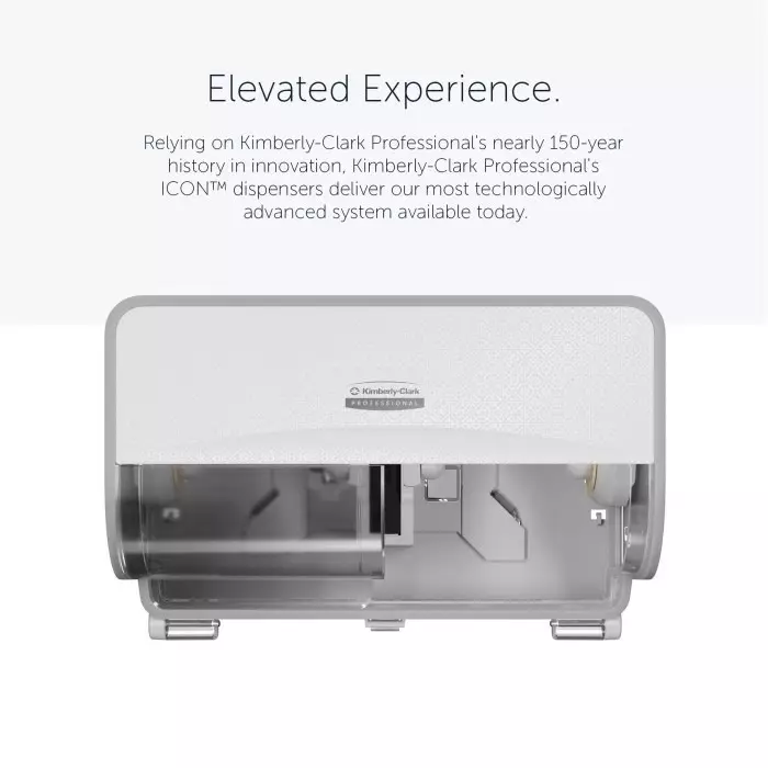 Kimberly-Clark White Plastic Toilet Roll Dispenser 32.39x18.42x21.27 mm, 53945