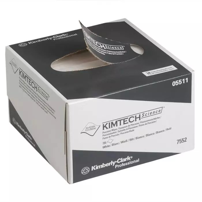 Kimberly-Clark Dry Cleaning Wipes White 286 Wipes 208 x 112mm for Clean Environments, Food Industry & Pharmaceutical, 7552