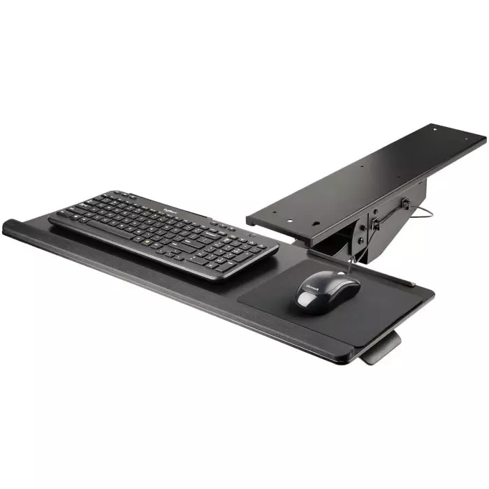 StarTech.com Built In Wrist Rest Black Keyboard Drawer, KBTRAYADJ2