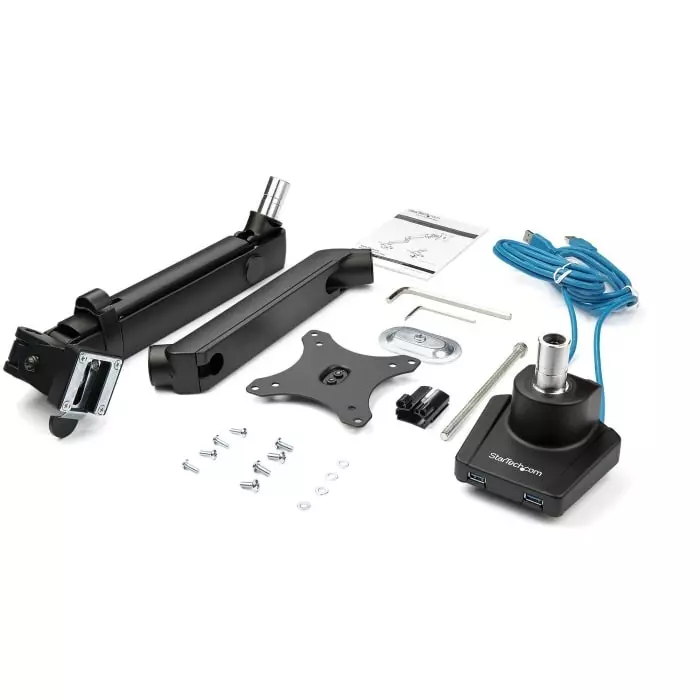 StarTech.com Desk Mounting Monitor Arm for 1 x Screen 34 inch Screen Size, ARMSLIM2USB3
