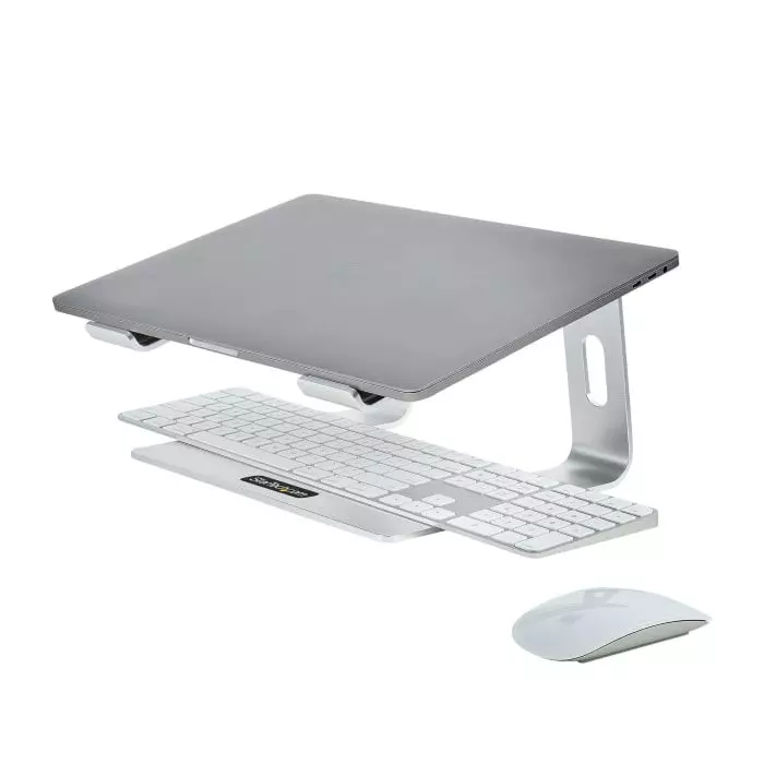 StarTech.com Laptop Stand for Use with Dell XPS, Lenovo & Macbook Air/Pro, LAPTOP-STAND-SILVER