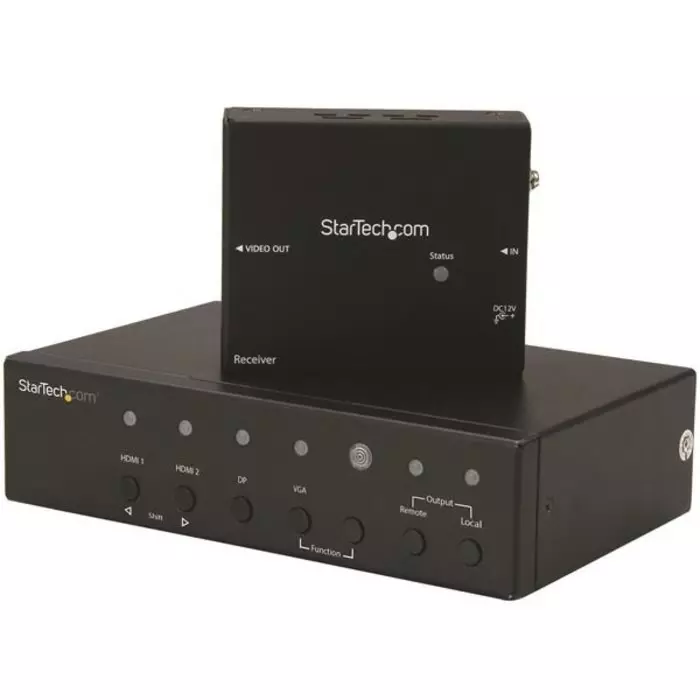 StarTech.com 2 Port DisplayPort HDMI VGA over HDBaseT Extender 70m - up to 4K UHD Maximum Resolution, STDHVHDBT