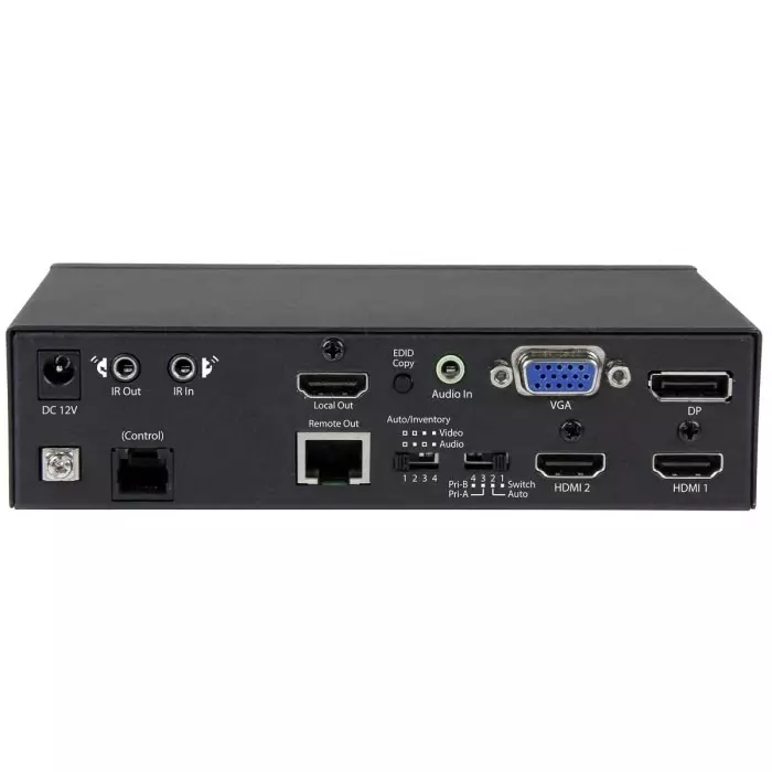 StarTech.com 2 Port DisplayPort HDMI VGA over HDBaseT Extender 70m - up to 4K UHD Maximum Resolution, STDHVHDBT