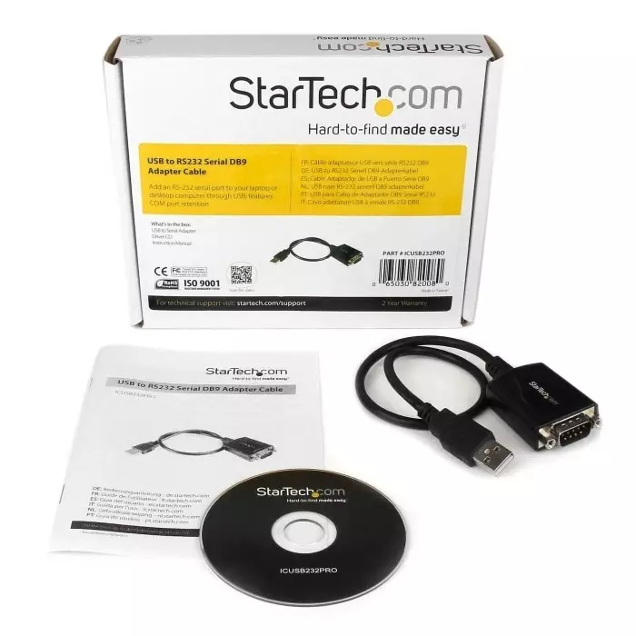 StarTech.com RS232 USB A Male to D-sub 9 Pin Male Interface Converter, ICUSB232PRO