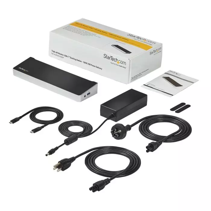 StarTech.com Triple Monitor 4K USB-C Docking Station with DisplayPort HDMI - 5 x USB Ports USB A USB C, DK30CH2DEPUE
