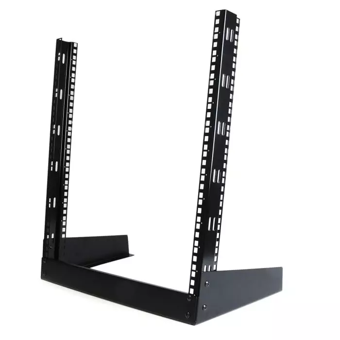 StarTech.com Black 12U Steel Server Rack with 2-Post Frame, RK12OD
