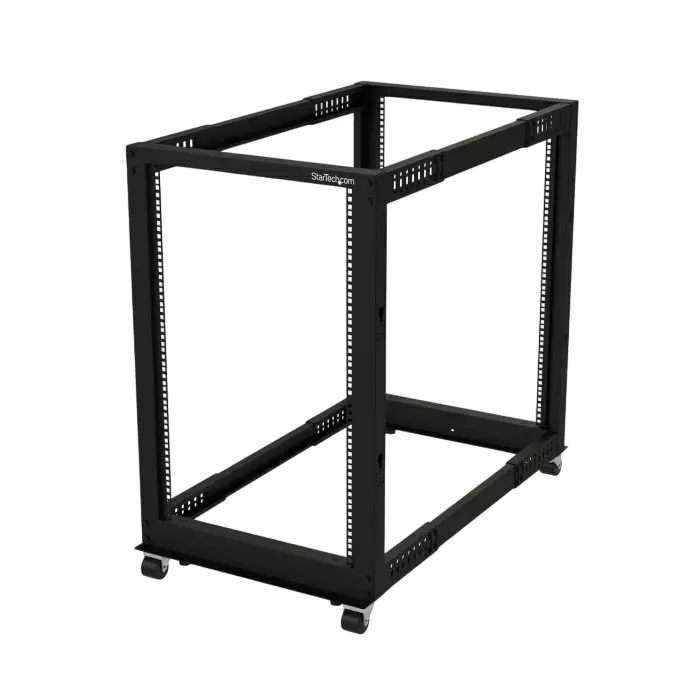 StarTech.com Black 18U Steel Server Rack with 4-Post Frame, 4POSTRACK18U