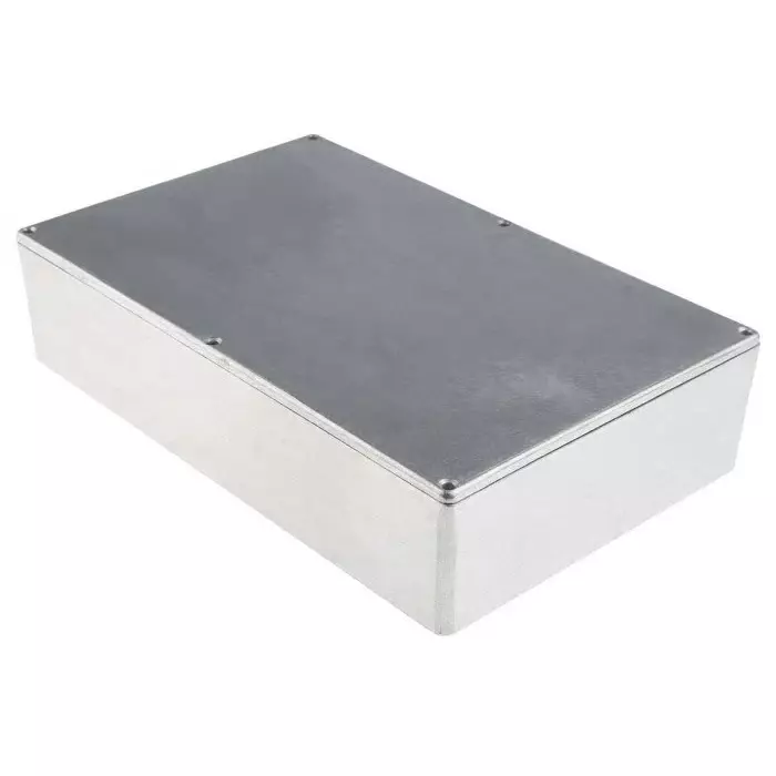 RS PRO Silver Die Cast Aluminium Enclosure Silver Lid 275 x 175 x 65.5 mm