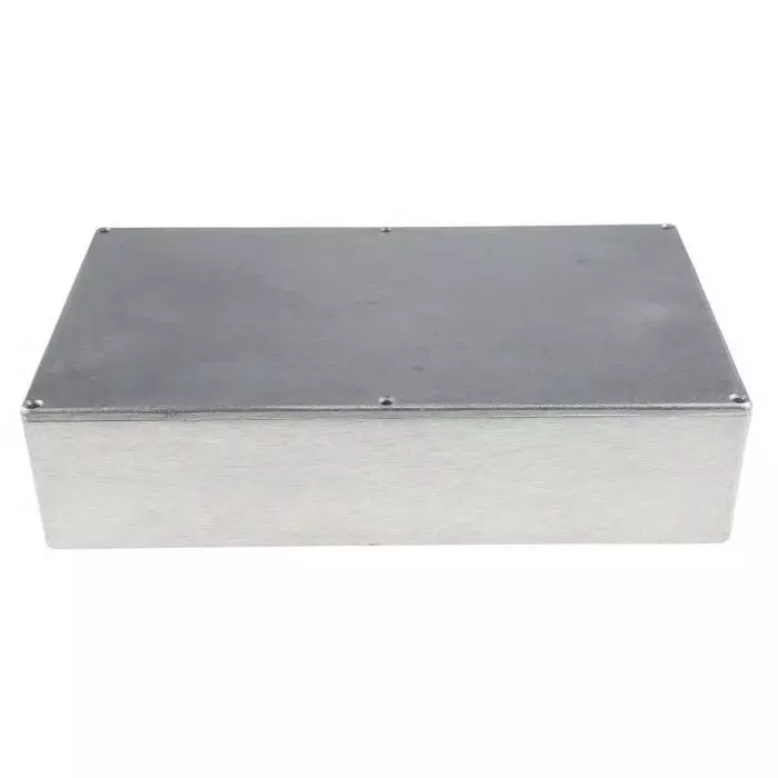 RS PRO Silver Die Cast Aluminium Enclosure Silver Lid 275 x 175 x 65.5 mm
