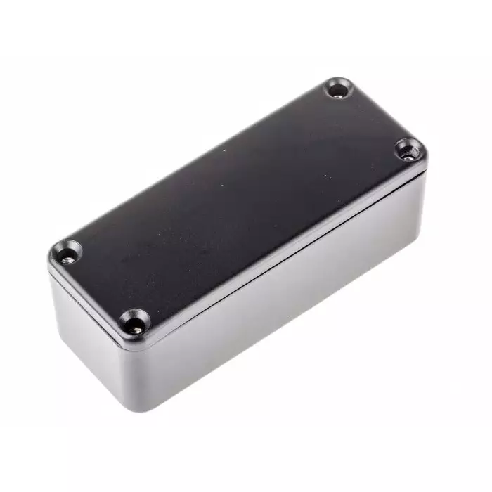 RS PRO Black Die Cast Aluminium Enclosure IP66 Black Lid 89.1 x 35 x 30.3 mm