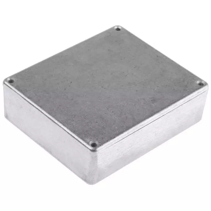 RS PRO Silver Die Cast Aluminium Enclosure IP66 Silver Lid 119.9 x 100 x 35.7 mm