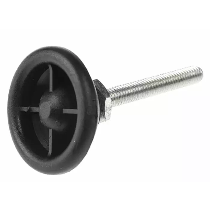 Nu-Tech Engineering M6 PA Reinforced Nylon Levelling Adjustable Foot 300 Kg Static Load Capacity, A040/002 (Pack of 4)
