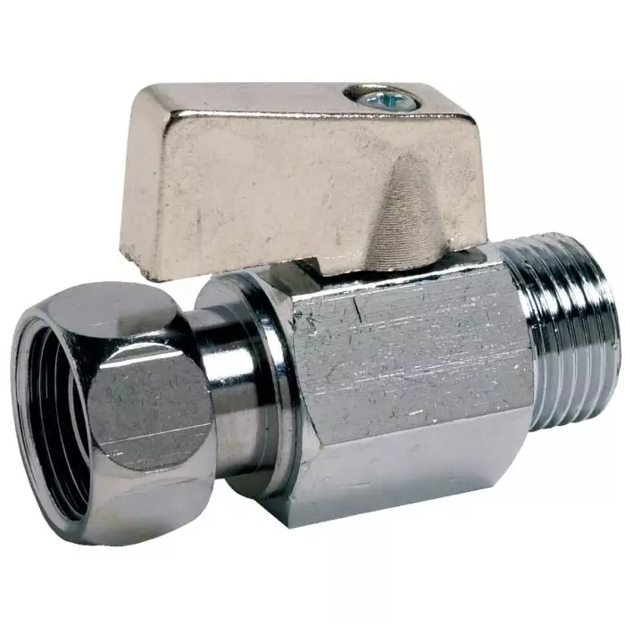 Sferaco Chrome Plated Brass 2 Way Ball Valve Threaded BSPP 3/8 inch 10 bar Operating Pressure, 679003