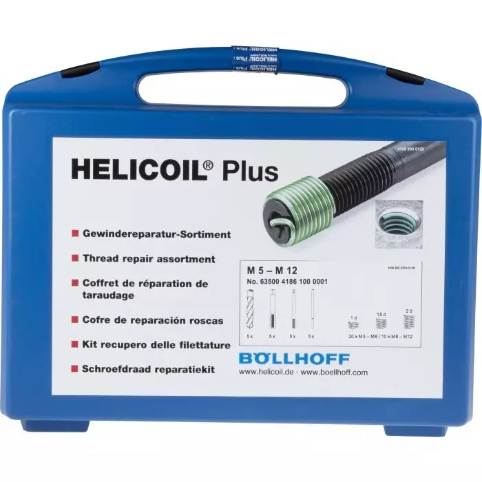 BOLLHOFF Thread Repair Kit 230 Piece Kit, M5-M12 Thread Size Range, 41861000001
